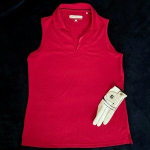 EUC Pebble Beach Sleeveless Red Golf Polo L